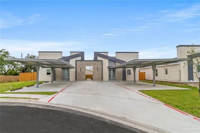 a house with trees in front of it