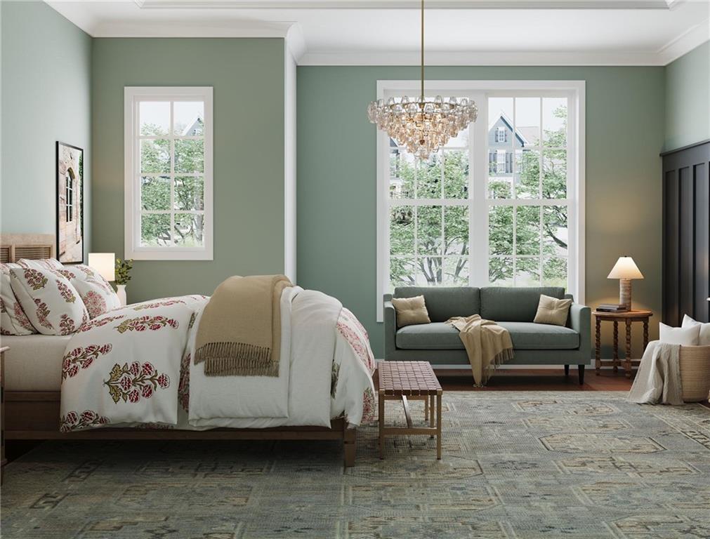 102 Ramsgate Road, Unit ROYSTON Cranberry Township, PA 16066 - Photo 14 of 28 a spacious bedroom with a bed and a couch next to a window