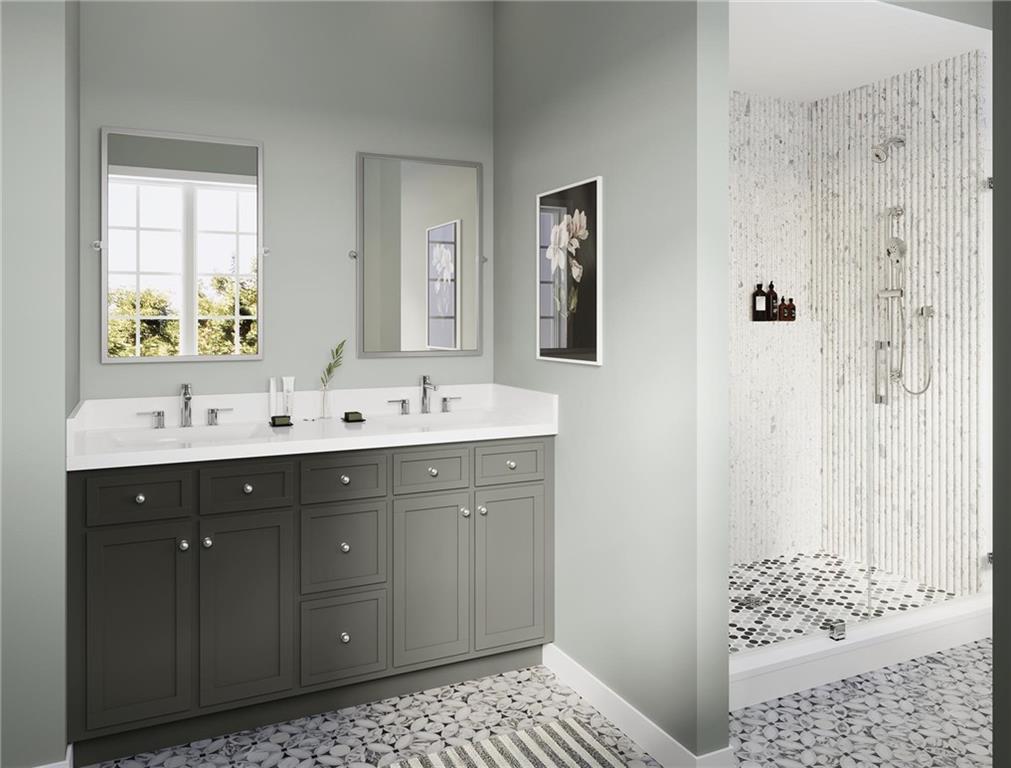 102 Ramsgate Road, Unit ROYSTON Cranberry Township, PA 16066 - Photo 15 of 28 a bathroom with a sink a toilet and shower