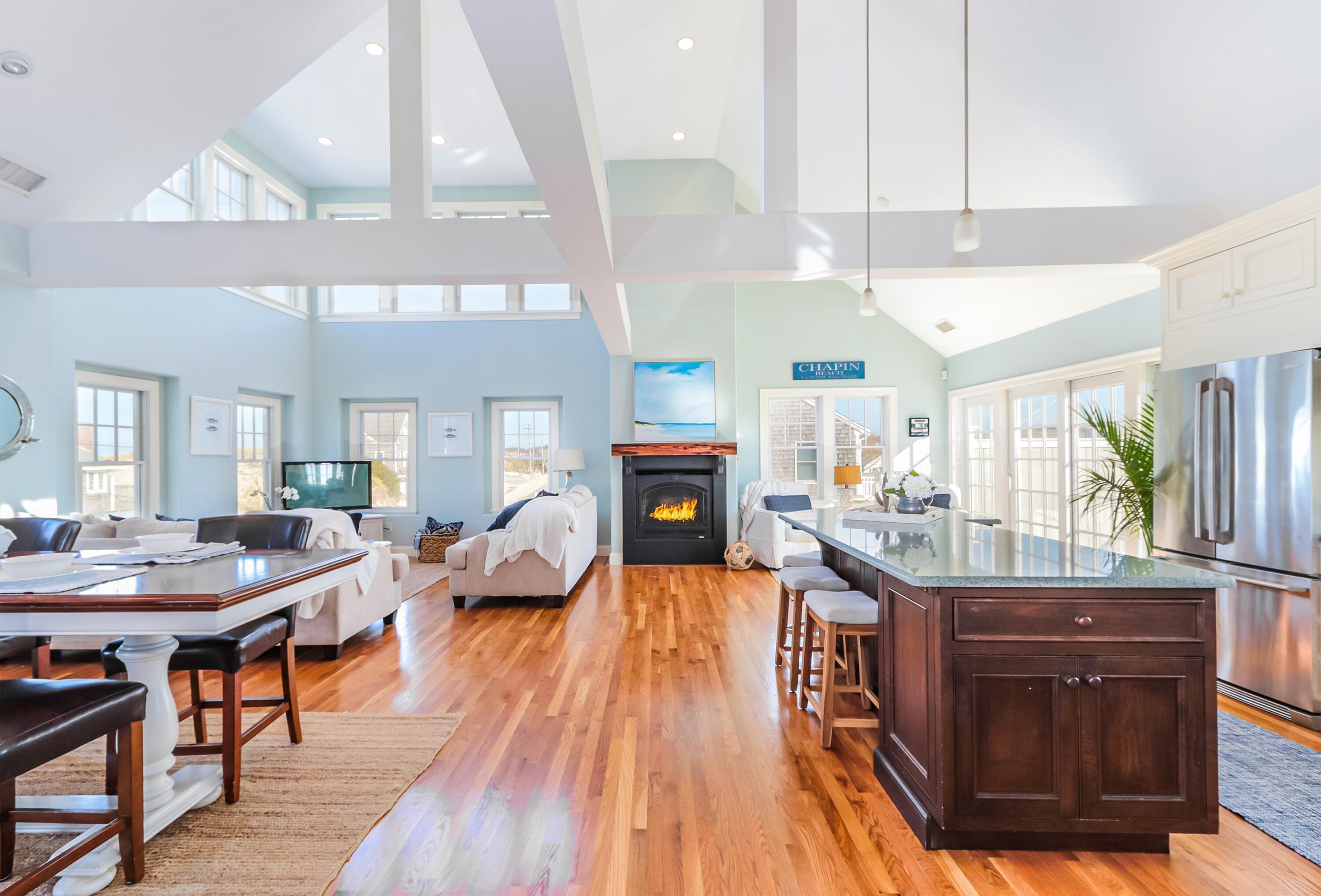 19 Dr Botero Road Dennis, MA 02638 - Photo 5 of 42 a living room with fireplace furniture and a wooden floor