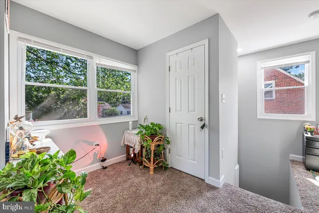 a view of a entryway with flower pots