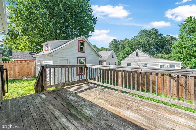 a view of wooden deck