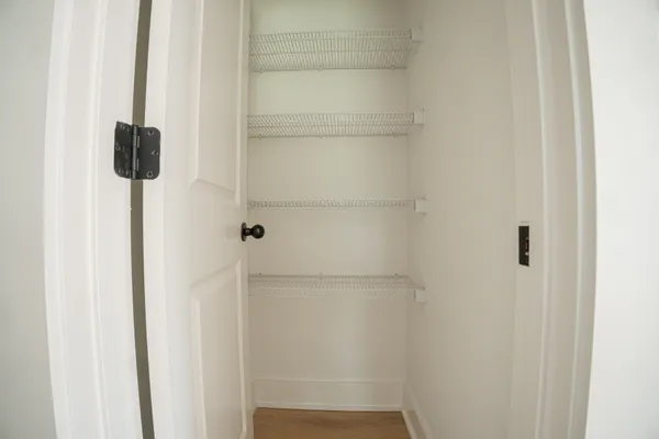 a close view of a shower in bathroom