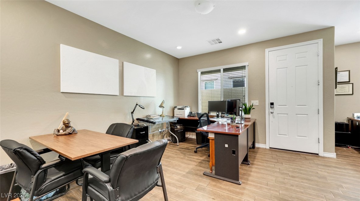 1094 Langston Ranch Avenue Henderson, NV 89002 - Photo 34 of 70 Office with light wood-type flooring and recessed lighting