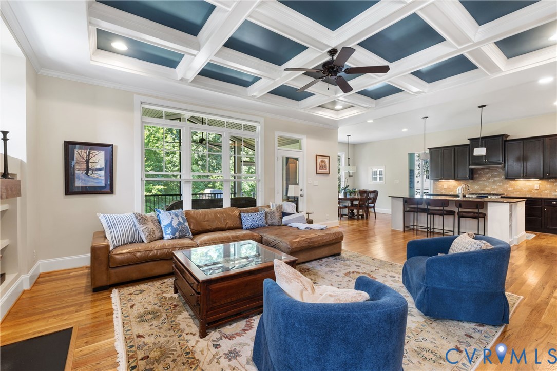 15936 Alsdell Road Midlothian, VA 23112 - Photo 23 of 45 Spacious living area featuring a coffered ceiling