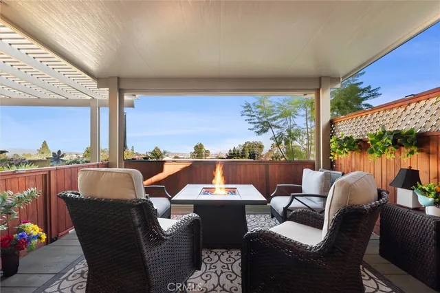 a outdoor space with furniture