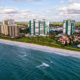 a view of a city with tall buildings