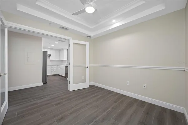 a balcony with view of city