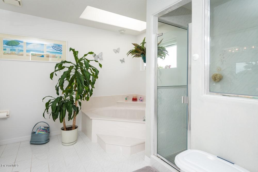 3570 Big Pine Road Melbourne, FL 32934 - Photo 15 of 27 a bathroom with a potted plant and a shower
