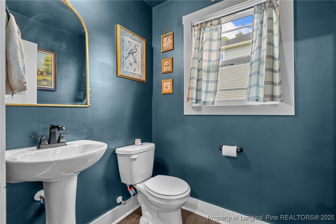 247 North Horace Walters Road Raeford, NC 28376 - Photo 14 of 35 a bathroom with a toilet sink and mirror