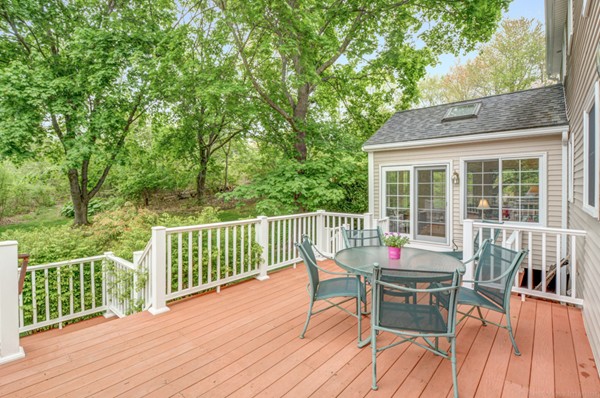 19 Robert Road Stow, MA 01775 - Photo 12 of 30 a view of a wooden chairs and table in the deck