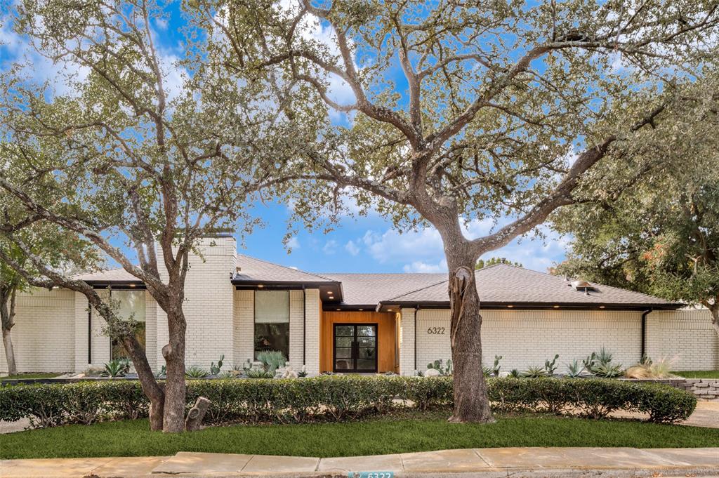 front view of a house with a tree