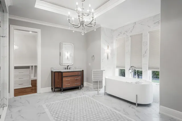 a view of a bathroom with shower