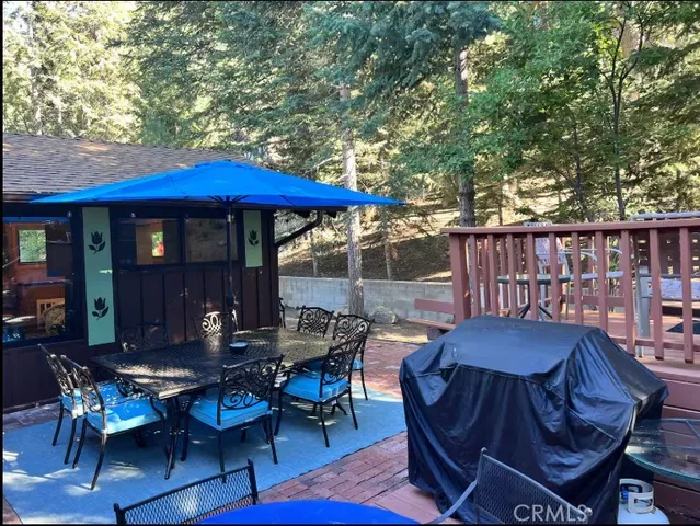 a view of outdoor space with seating area