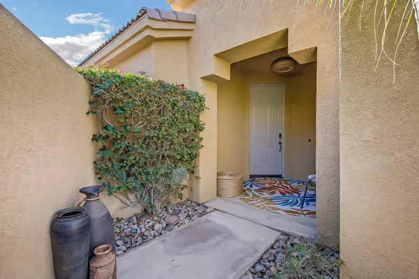 a front view of a house with entryway