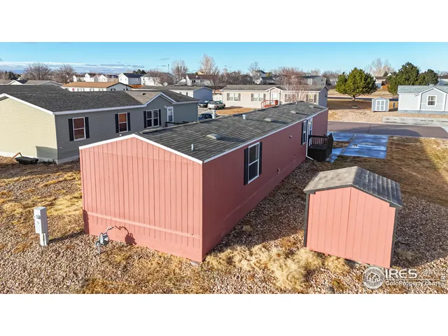 an aerial view of a house