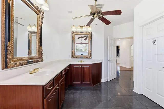 a view of balcony with wooden floor