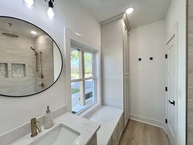 a view of an ocean and city