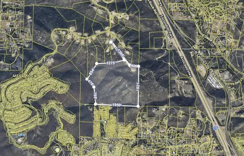 a aerial view of a yard