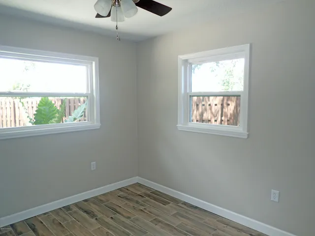 an empty room with a window