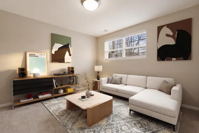 a view of a swimming pool with a lounge chair