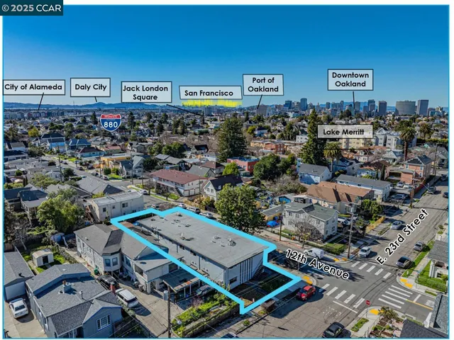 an aerial view of a city