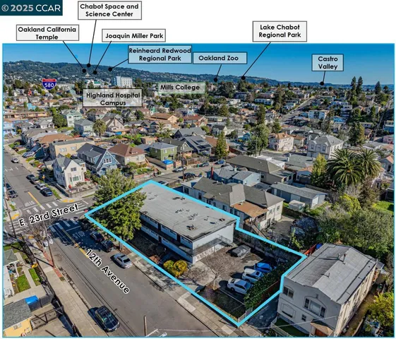 an aerial view of multiple house