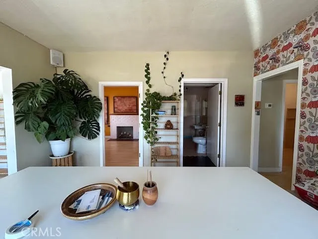 a room with furniture and a potted plant