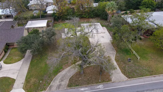 an aerial view of a house