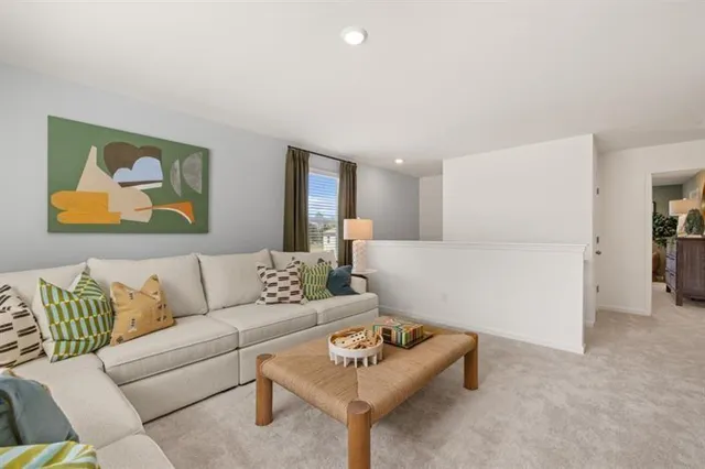 a view of a livingroom with bathroom