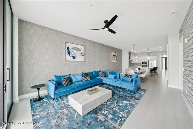 a view of roof deck with furniture