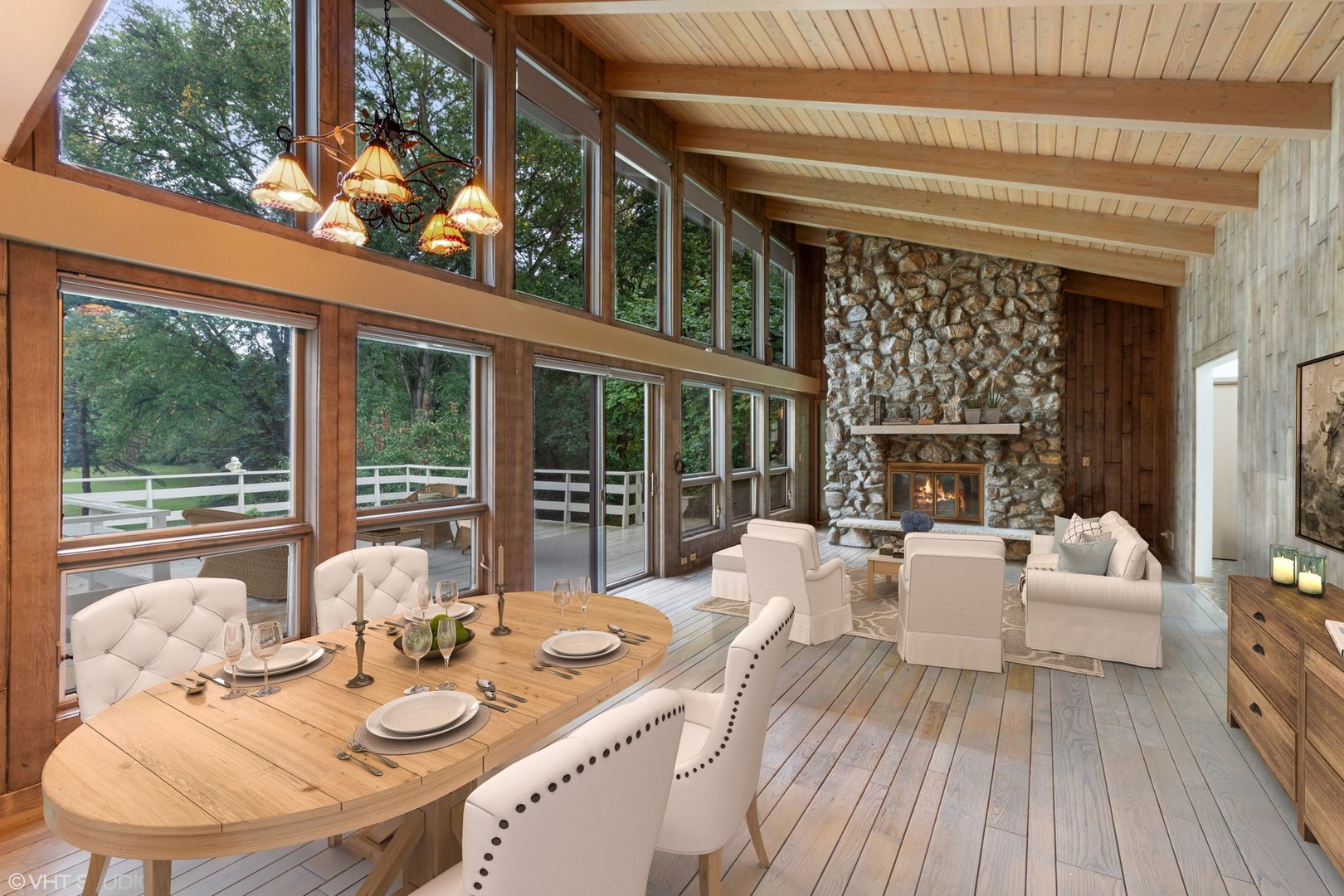 67 Round Barn Road Barrington Hills, IL 60010 - Photo 5 of 43 a dining room with furniture large windows and wooden floor