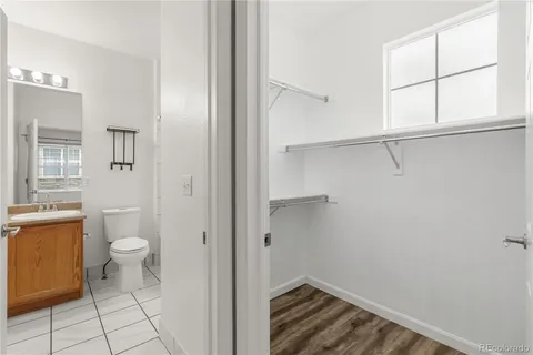 a view of a bathroom with a toilet
