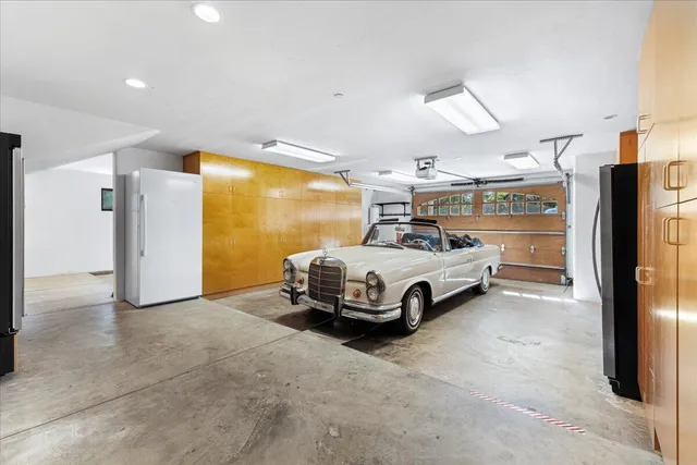 a car parked in garage