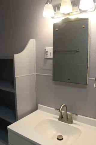 a bathroom with a sink and a toilet