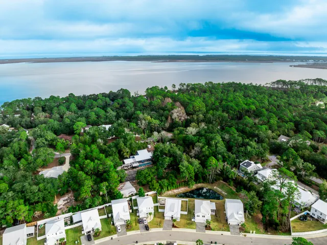 a view of yard with ocean view
