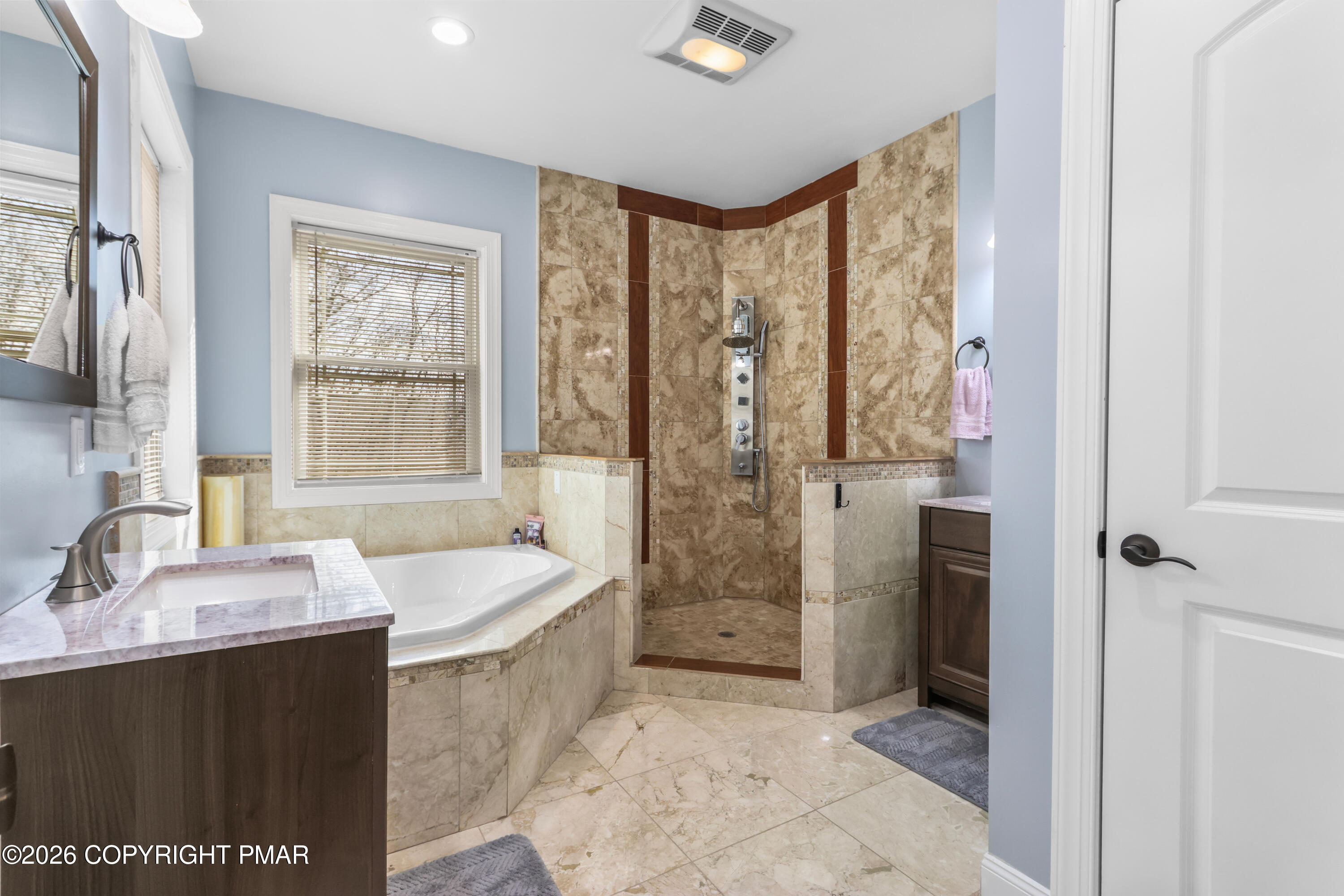 1007 Hampstead Road Bushkill, PA 18324 - Photo 16 of 68 a spacious bathroom with a bathtub sink and shower