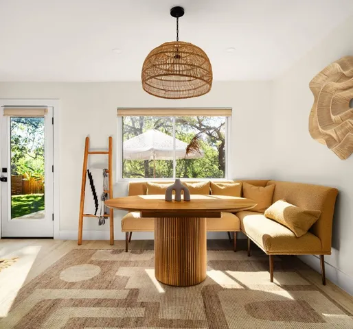 a living room with a window