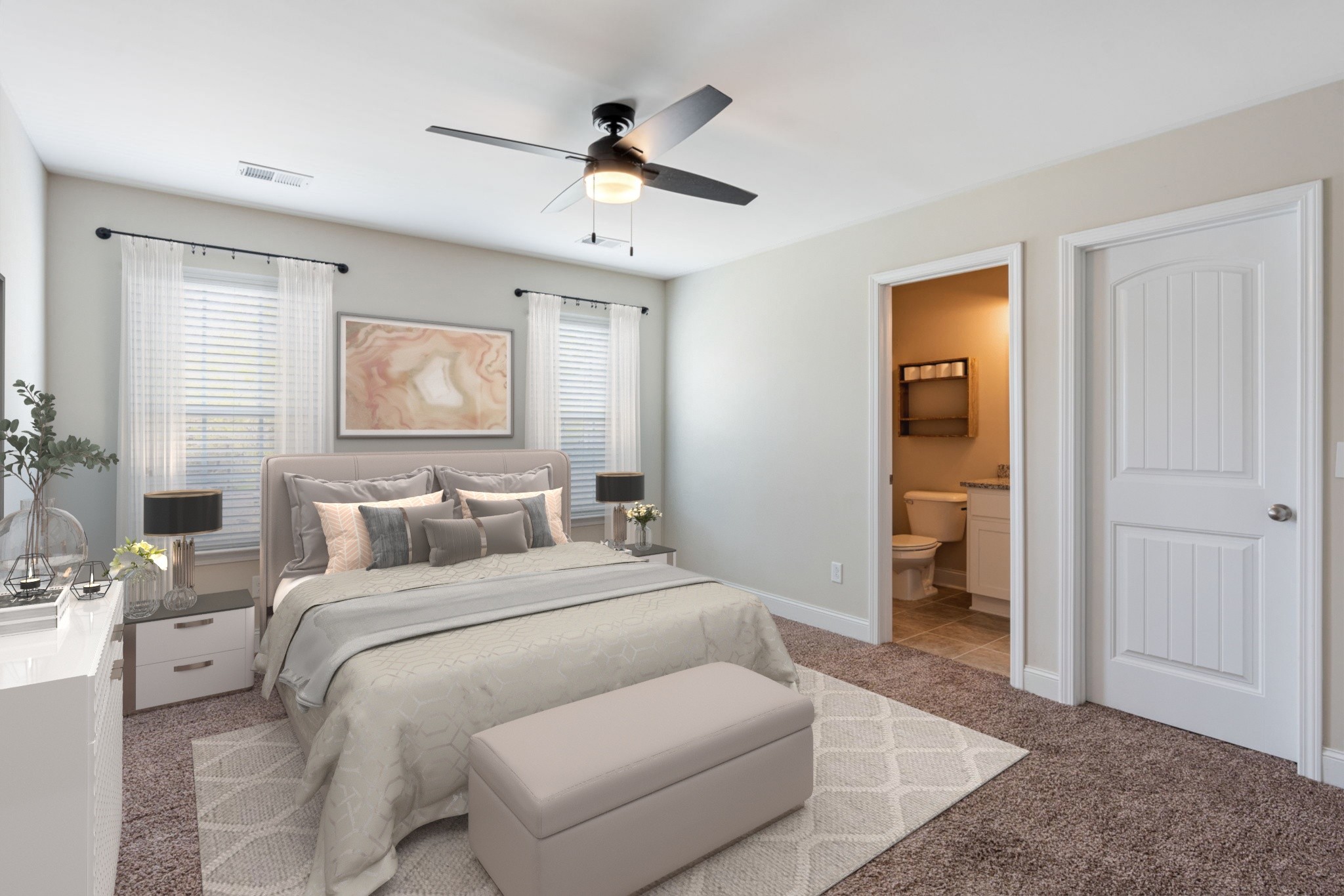 2034 Downstream Drive Ashland City, TN 37015 - Photo 7 of 23 a bedroom with a bed and a chandelier