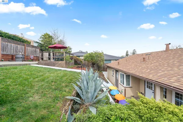 a view of a table and chairs in patio