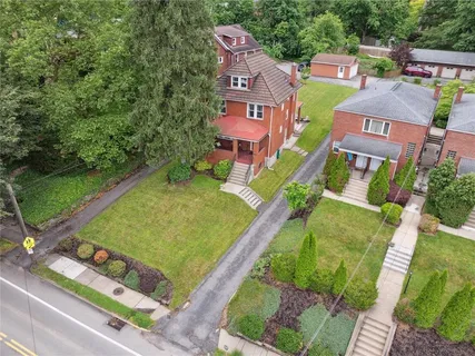 an aerial view of a house