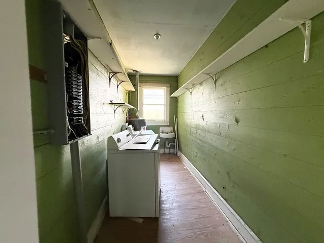 a view of a indoor basketball court