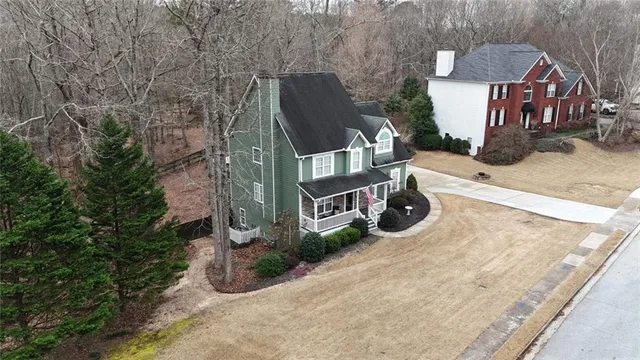 front view of a house with a yard