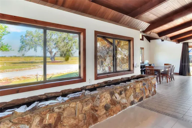 a backyard of a house with yard and garage