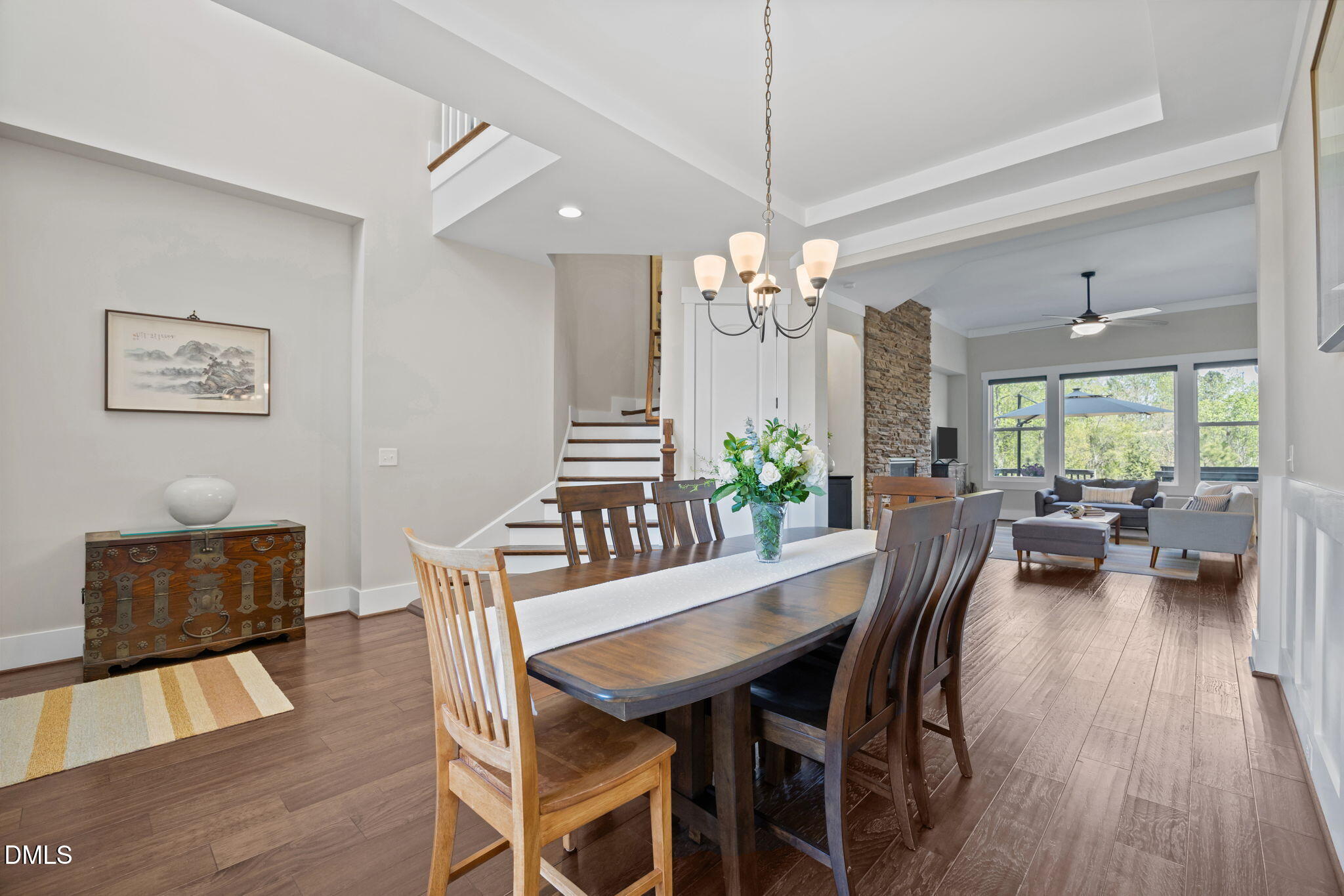 1324 Spicer Lane Rolesville, NC 27571 - Photo 16 of 59 a view of a dining room with furniture and wooden floor