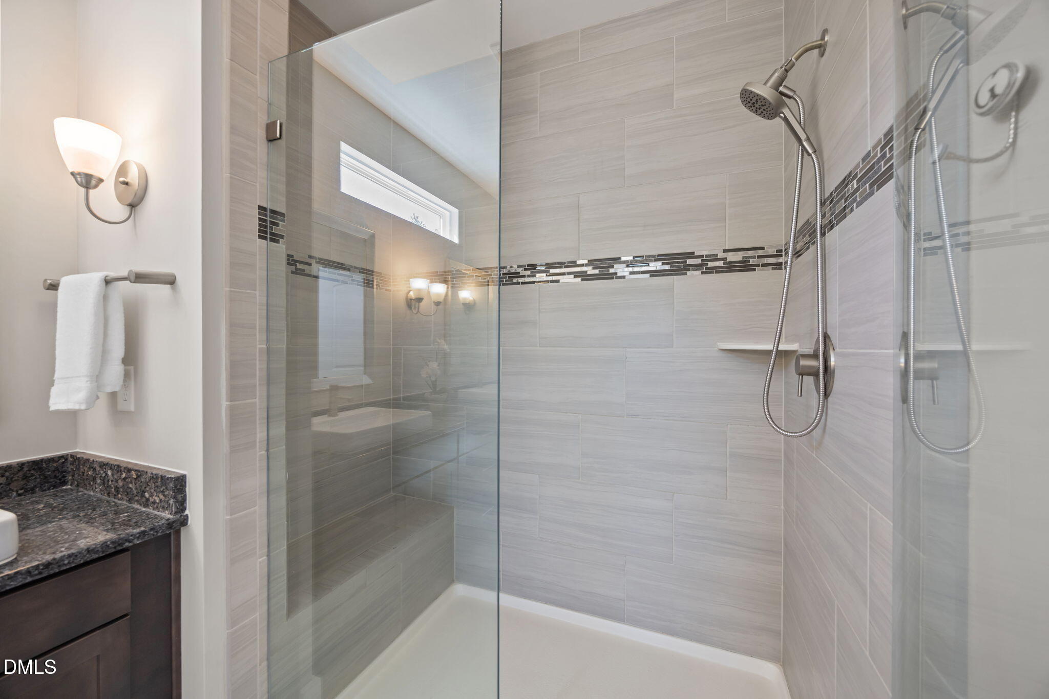 1324 Spicer Lane Rolesville, NC 27571 - Photo 33 of 59 a bathroom with a granite countertop shower
