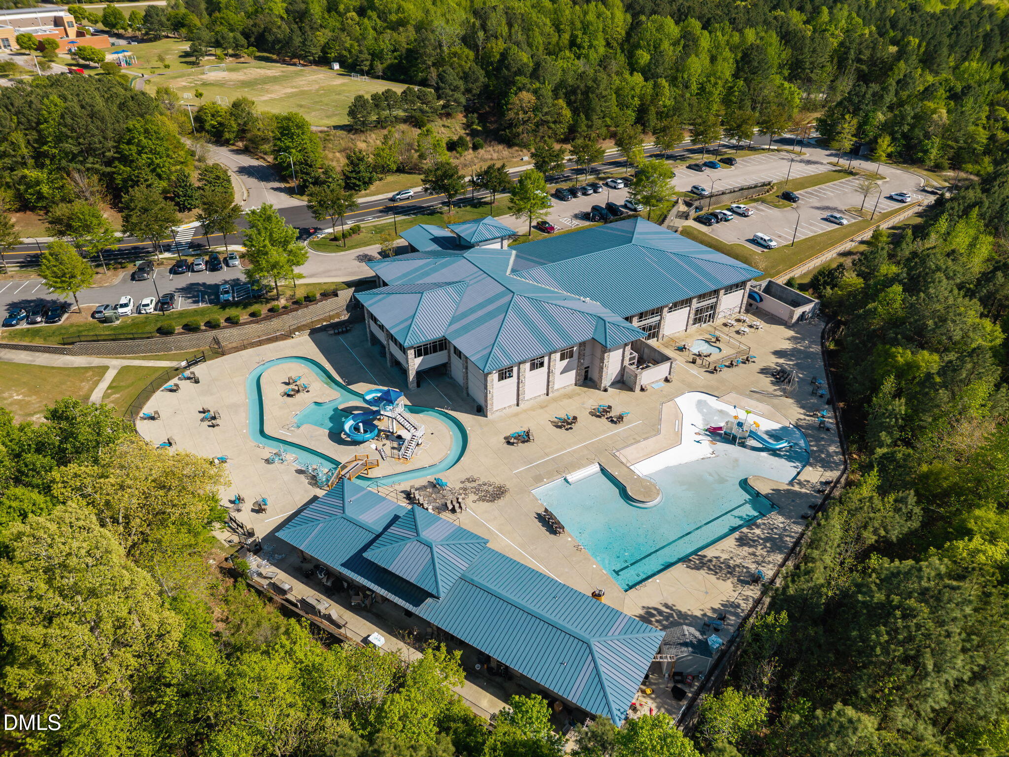 1324 Spicer Lane Rolesville, NC 27571 - Photo 53 of 59 an aerial view of a house with a swimming pool