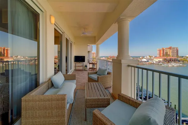 a view of a city with tall buildings