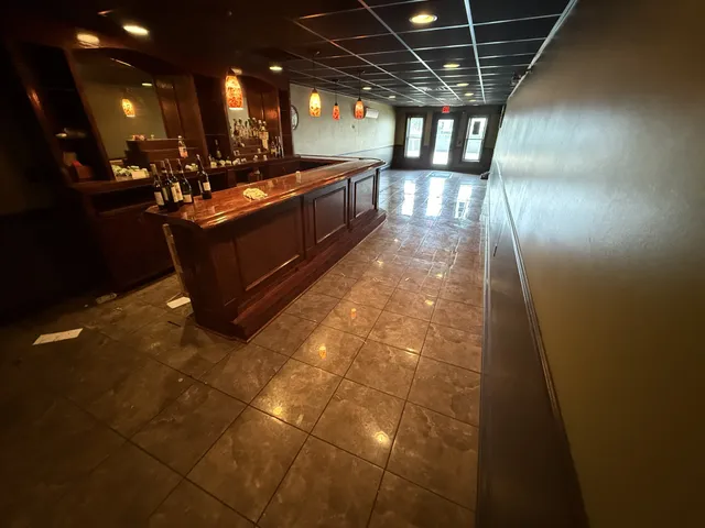 a outdoor space with lots of lights