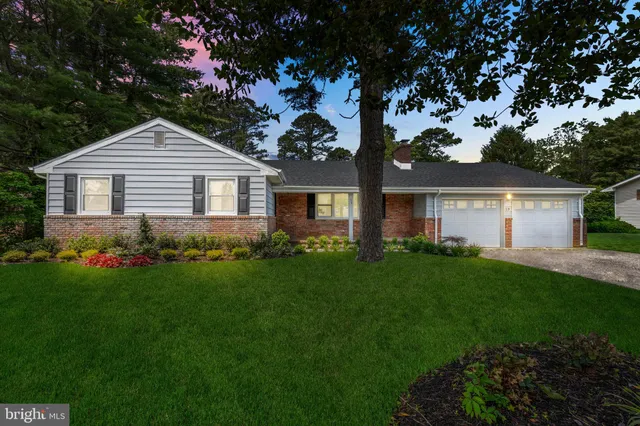 a front view of house with a garden